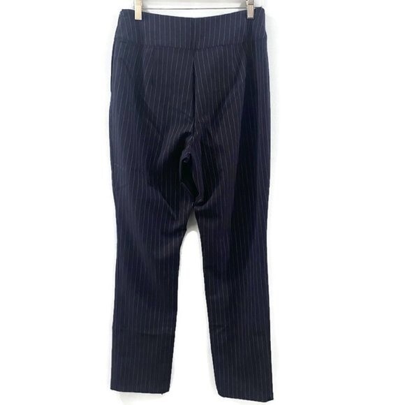NWT Good American Women's Exec Straight Ankle Pants Black Pinstripe 6 - Picture 4 of 10